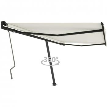 Tienda de campaña solar manual autoportante 450x350 cm crema / Toldo de pie retráctil manual crema 450x350 cm