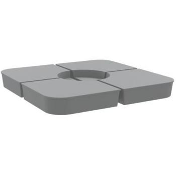 Juego bases de sombrilla 4 uds para parasol cruzado PP 100 kg vidaXL, Base para sombrilla, Base para sombrilla voladiza, Soporte para sombrilla de jardín