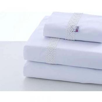 ESTELIA - Juego de sábanas Lace Color Blanco - Cama de 90 cm