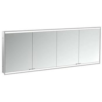 Armario de Espejo Iluminado Emco Prime 2, 1800 mm, 4 Puertas, Modelo Empotrado, Color Negro/Espejo
