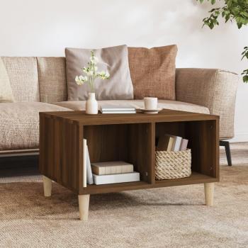 Mesa de centro madera contrachapada 60x50x36,5 cm color marrón roble