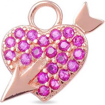 Luxenter - Charm Kalcor Personalizable de plata de ley 925 con baño de oro rosa de 18 quilates