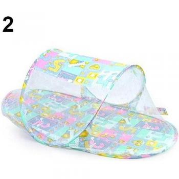 Cuna portátil para bebé con estampado floral, forma de barco y mosquitera plegable