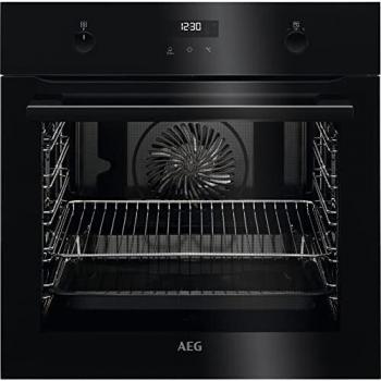 AEG BPE535160B Horno Multifunción, Limpieza Pirolítica, 10 funciones, 45 programas, 3 niveles Cocción, Mandos escamoteables, Pantalla LED explore táctil, Negro, Clase A+, 71 Litros