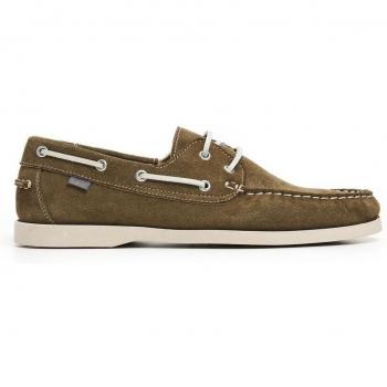 Lois 74371 - Zapatos náuticos verdes de hombre en ante