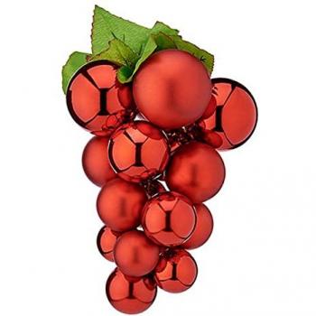Bola de Navidad Uvas Rojas de Plástico 18 x 18 x 28 cm