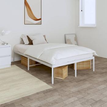 vidaXL Metal Bed Frame White 135x190 cm Double without Mattress
