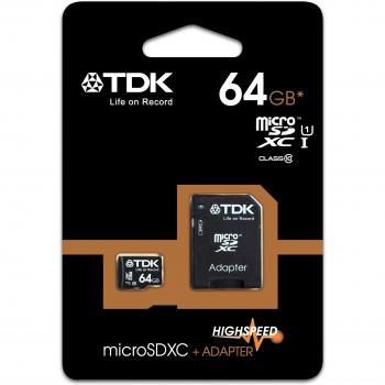 TDK SDXC Class 10 - Tarjeta De Memoria Microsd Xc Clase 10 De 64 Gb
