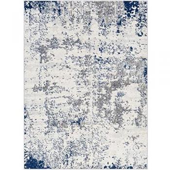 Alfombra Abstracta Moderna Surya 200x275 cm Gris/Blanco/Azul Suave y de Fácil Cuidado