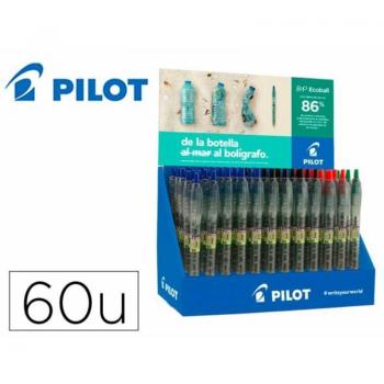 Expositor 60 Bolígrafos de Bola Retráctiles B2P Ecoball BeGreen + 10 B2P Gel BeGreen