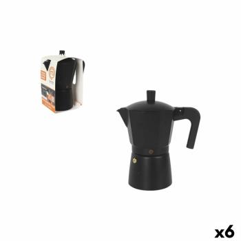 Cafetera Italiana MasterChef 6 Tazas - Ideal para Inducción y Diseño Elegante en Negro