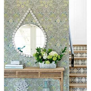 Papel Pintado Vinílico Ecológico de Flores y Pájaros Estilo Inglés Kensington Floral 680647 - Rollo de 10 m x 0,53 m