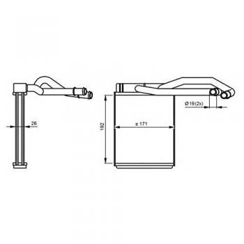 Intercambiador de calor NRF 54290 - Calefacción interior, diseño eficiente, fácil instalación, compatible con sistemas de calefacción central, materiales duraderos