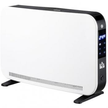 Calefactor Eléctrico HOMCOM 1830-2180W para Baño con Pantalla Táctil LED, 3 Modos de Calefacción, Termostato Regulable, Temporizador y Protección Contra Sobrecalent