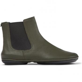 Camper Right Nina Green Smooth Leather Ankle Boots for Women - Size 36