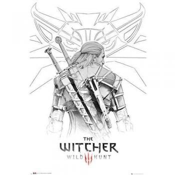 The Witcher Póster Geralt Sketch, Cartón, Multicolor, Standard