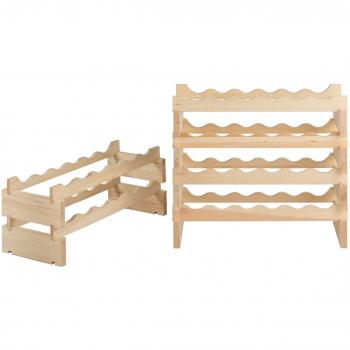 Botellero de Madera Apilable para 36 Botellas, 6 Niveles, Dimensiones: 63,2 x 28 x 85,5 cm, Ideal para Salón, Cocina y Comedor