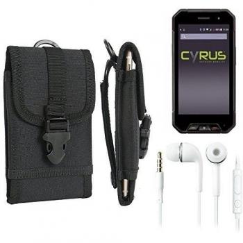 bolsa del cinturón / funda para Cyrus CS 27, negro + Auriculares | caja del teléfono cubierta protectora bolso - K-S-Trade