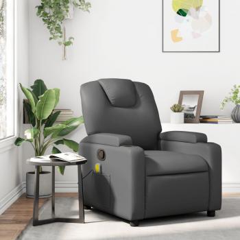 Sillón de masaje reclinable de cuero sintético en colores negro, crema y marrón - Sillón cómodo para dormitorio, silla relax y sofá