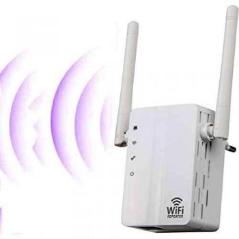 SOOTEWAY Repetidor WiFi, Amplificador WiFi de 2,4 GHz / 300 Mbps, Amplificador de señal WiFi con Amplia Cobertura, Extensor WiFi con Botón WPS, Modo 3 en 1