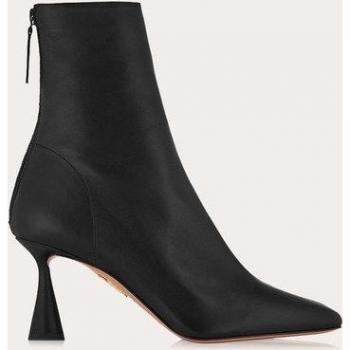 Aquazzura Women's Black Leather Heeled Ankle Boots, Size 11 US / 8 UK