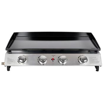 Plancha a Gas BENEFFITO II - Acero Laminado en Frío Esmaltado - 4 Quemadores de Acero Inoxidable 10 KW - Cocción Homogénea y Sabrosa