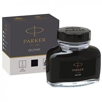 Parker tintero de tinta líquida Quink para plumas estilográficas, 57 ml, en caja, color negro