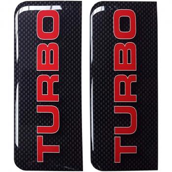 Turbo número placa pegatina para rojo y carbono 3d resina Gel, curvada