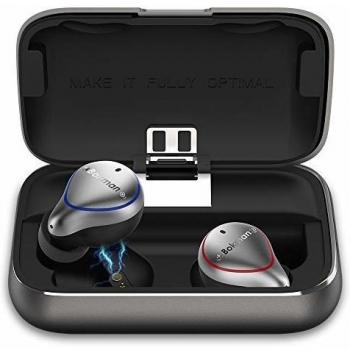 bokman Auriculares Bluetooth, O5 Auriculares Inalámbricos Bluetooth 5.0 IPX7 Impermeable Cancelación de Ruido HiFi Mini Twins Estéreo con 2600 mAh Caja de Carga Portátil para iPhone y Android