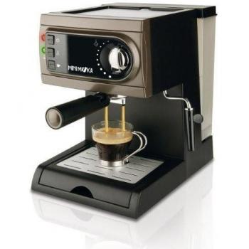 Mini Moka 999300 - Cafetera espresso manual, apta para monodosis, color negro/gris