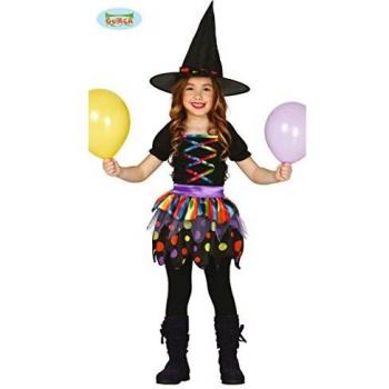 Disfraz de Bruja Infantil con Vestido y Sombrero Talla 10-12 Años para Halloween, Carnaval y Fiestas Temáticas
