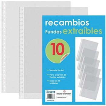 DOHE 91363 - Recambio de 10 fundas, carpeta de fundas, extraíble