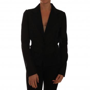 Dolce & Gabbana Black Nylon Net Blazer Jacket, Female, Size M, Semi-Transparent Dark Green Nylon Blazer - IT44|L
