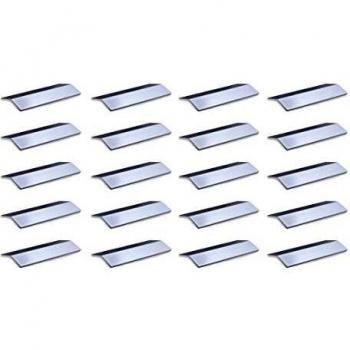 Emuca 9162862 Lote de 20 tiradores adhesivos en aluminio anodizado mate para mueble, largo 158mm