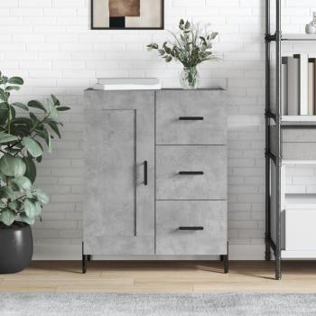 Aparador de madera de ingeniería 69,5x34x90 cm Mueble de Almacenaje de Salón Buffet Armario Auxiliar Armario de Almacenamiento Gris Hormigón