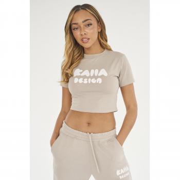 Kaiia Design Bubble Logo Baby Tee Stone