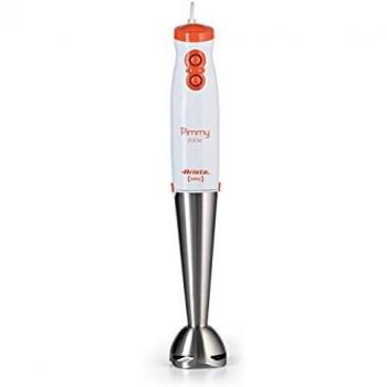 Frullatore de Inmersión Ariete Pimmy 200W - Acero Inoxidable, 2 Velocidades, Blanco y Naranja