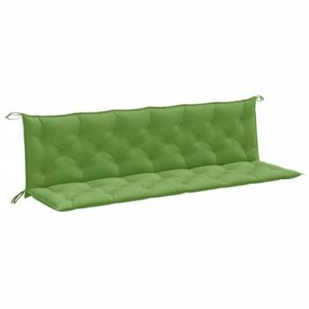 Cojines para banco jardín 2 uds tela verde melange 200x50x7 cm