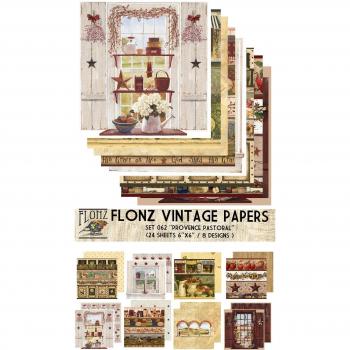 Paper Pack (24sh 6x6) Provence Pastoral FLONZ Vintage Paper for Scrapbooking and Craft