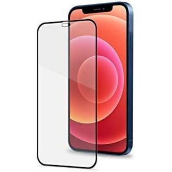 Celly Protector de Pantalla 2D para Iphone 12 Mini, Vidrio Cristal Templado Dureza 9H Antihuellas Y Antiarañazos, Borde Negro