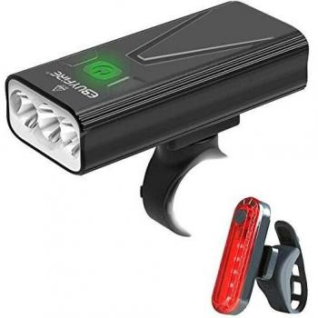 EBUYFIRE Luz Bicicleta LED Recargable USB, 3000 Lumens Potente Luces Bicicleta Delantera y Trasera, 3 Modos, IPX5 Impermeable Luces Seguridad para Ciclismo de Montaña y Carretera