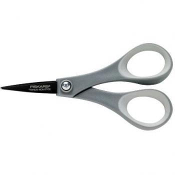 Fiskars 154110-1001 - Tijeras antiadherentes de titanio con detalles blandos, 5 pulgadas