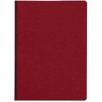 Cuaderno Clairefontaine Age Bag A5, 192 páginas en blanco, tapa roja y textura de piel