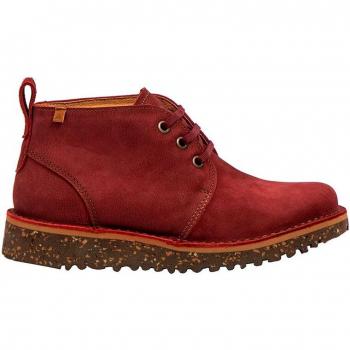 Botines unisex de piel con cierre de cordones El Naturalista N5630 Pleasant Cereza/Felsen para Hombre/Mujer color Cereza