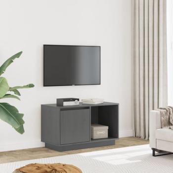 Mueble para TV gris de madera maciza de pino 74x35x44 cm