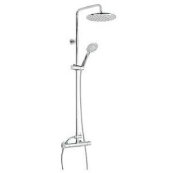 Columna de Ducha Termostática Fija GENEBRE CT67110 19 OSLO con Rociador Redondo y Mango de 3 Posiciones