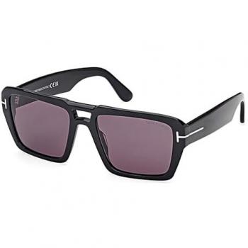 Tom Ford Redford Black Glossy Square Sunglasses 56 MM for Men