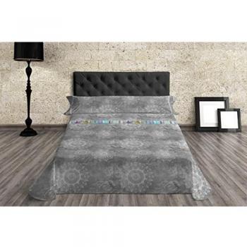 Lois Jeans Juego de Sábanas, Algodón-Poliéster, Gris, Cama DE 180 Cm