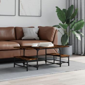 Mesa de centro madera contrachapada 100x50,5x40 cm en color Negro, Roble Sonoma y Roble ahumado - Mesita de Salón o Comedor o Auxiliar Mesa de Café Meuble Salón
