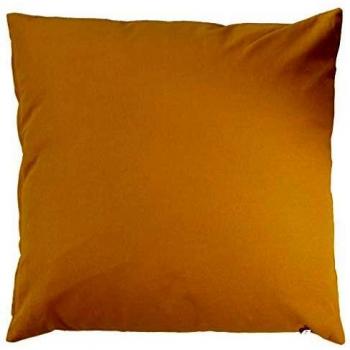 Cojín desenfundable de algodón color mostaza - 60 x 60 cm - Efecto Bachette